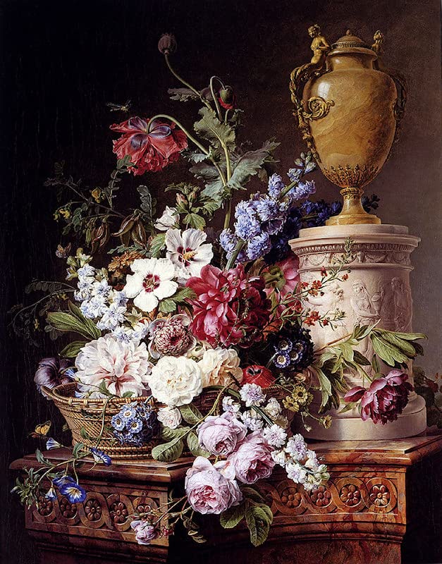 Toile Nature Morte de Fleurs sous un Format Portrait 60x90cm pour Décorer le Salon