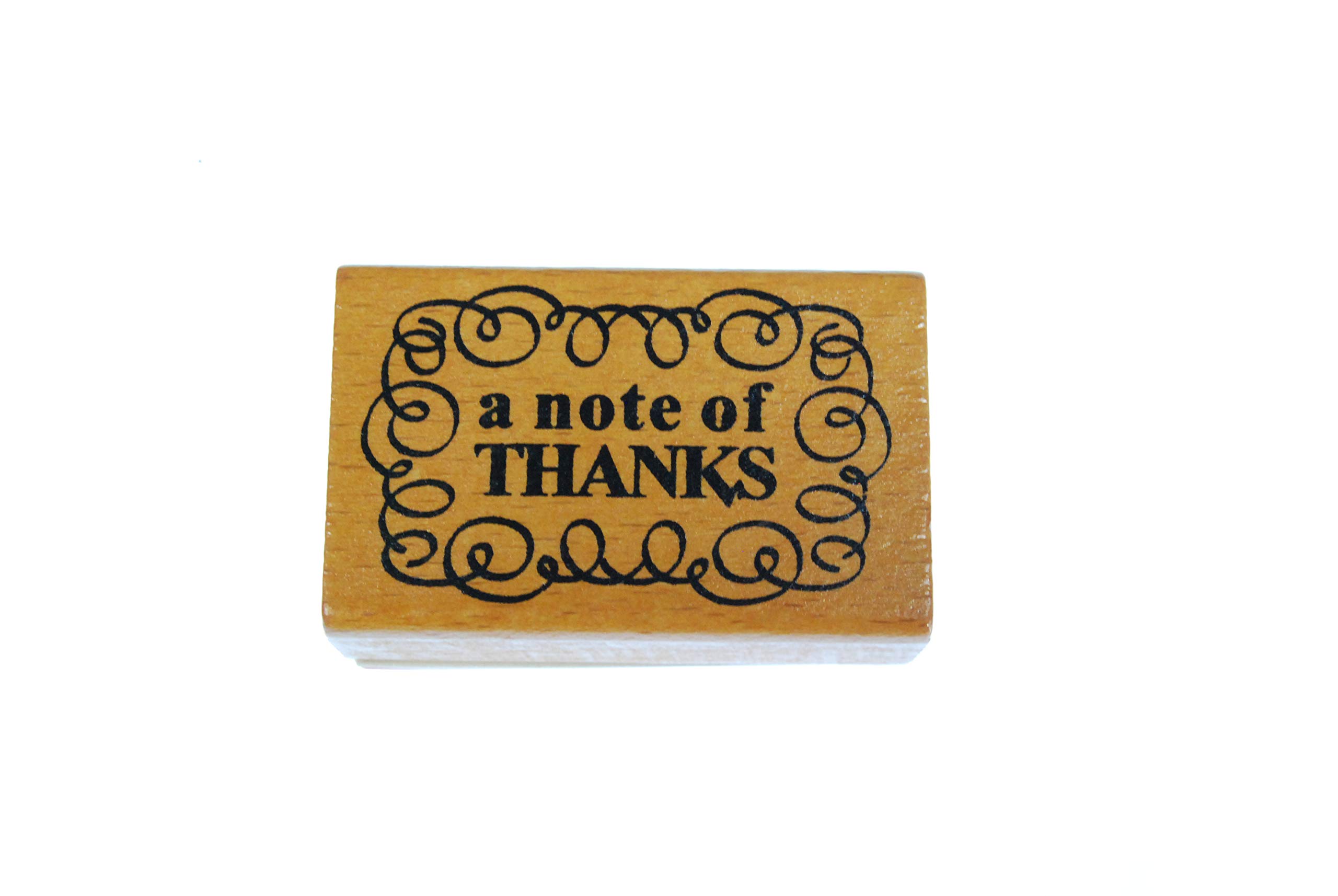 celloexpress Wooden Mounted Ink Stamper - Christmas Crafts, Occasions, Everyday, Sets, Office, Fun (A Note of Thanks - 6cm x 4cm) — image 1