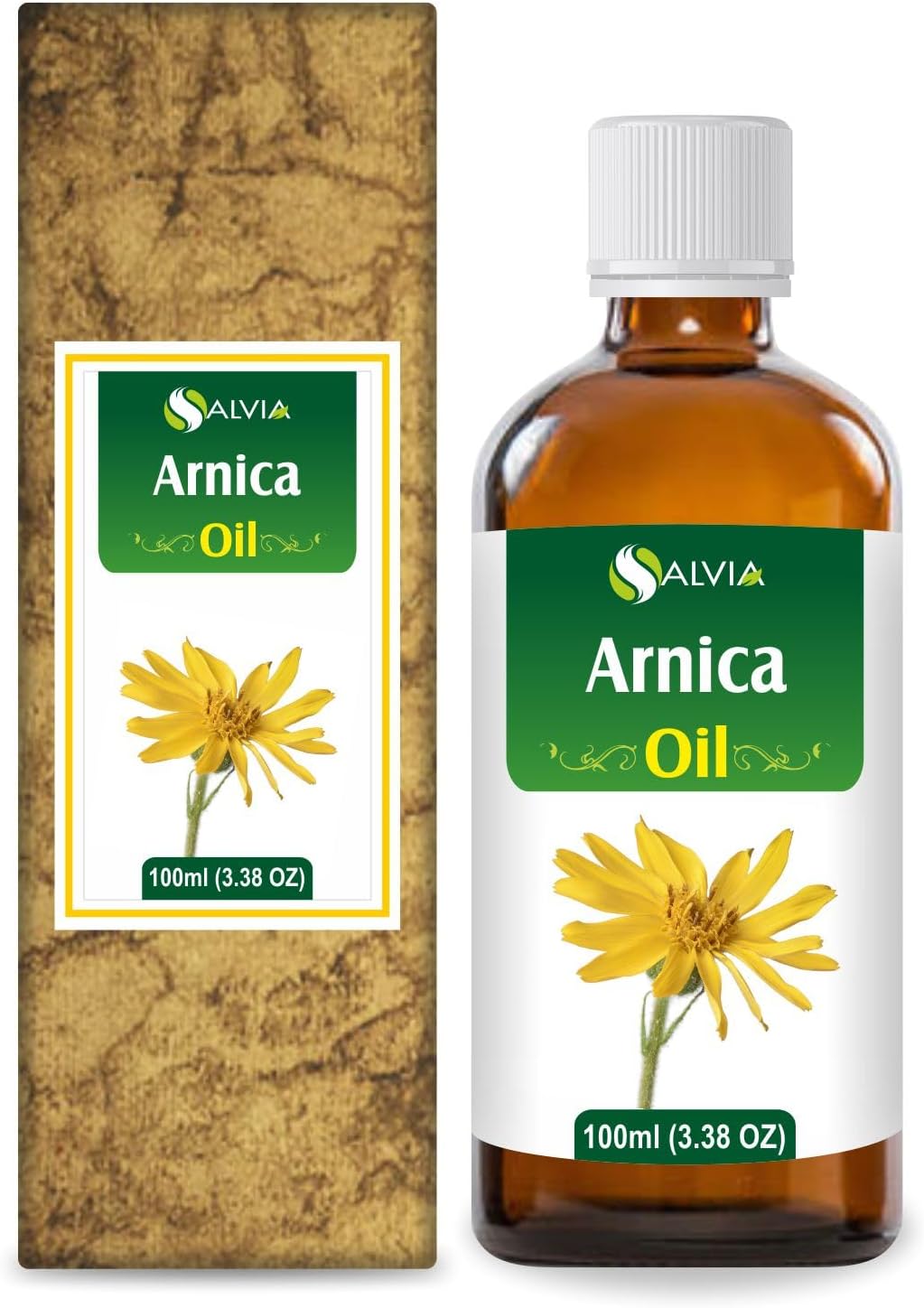 Salvia Arnica Oil | Cold-Pressed Herbal Oil for DIY Skincare, Hair Care, Massage | 100ml (3.38 fl oz)