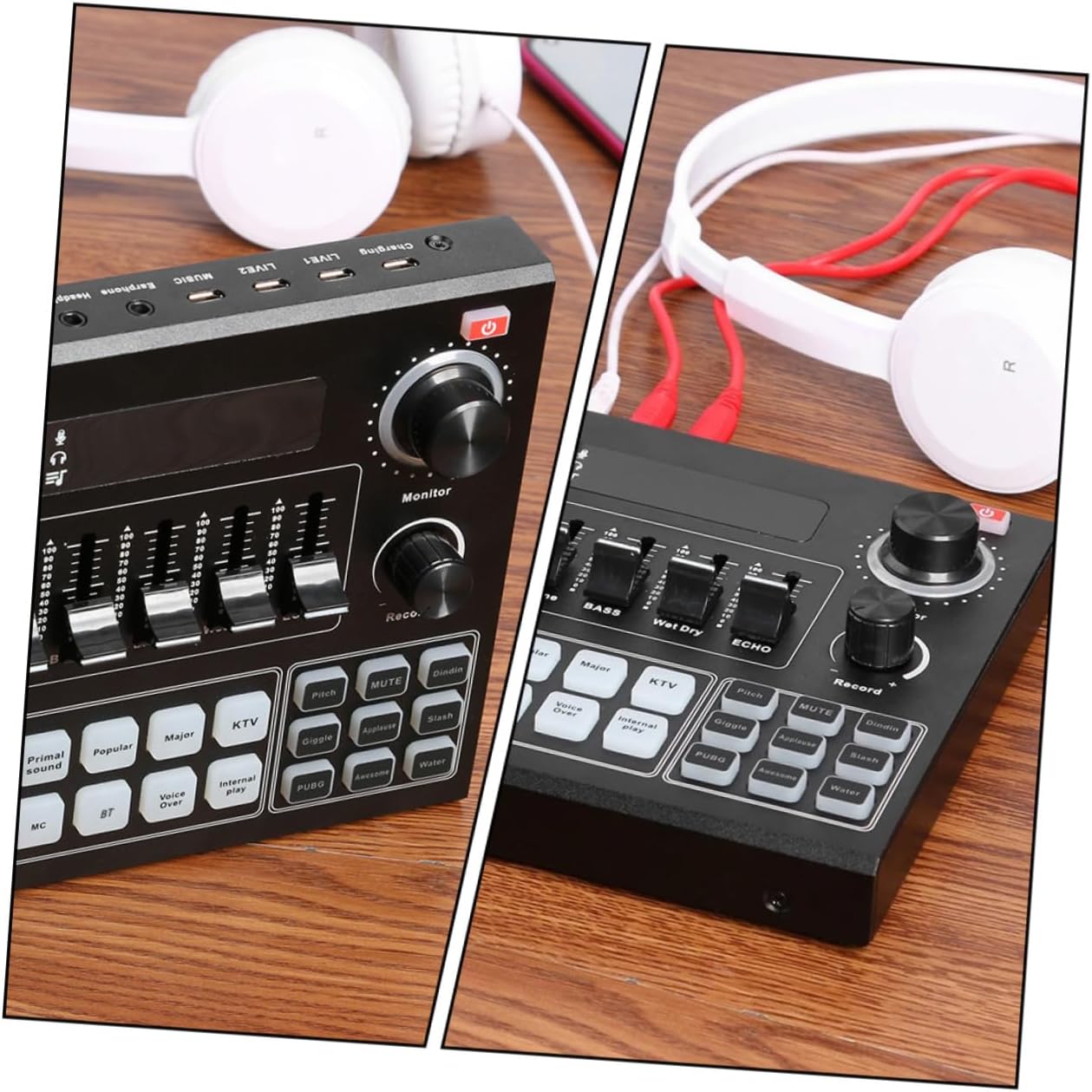 Portable Phone Sound Card with Voice Modulation Dual Device Support Sound Effects Durable Design for Live Streaming and Audio Mixing