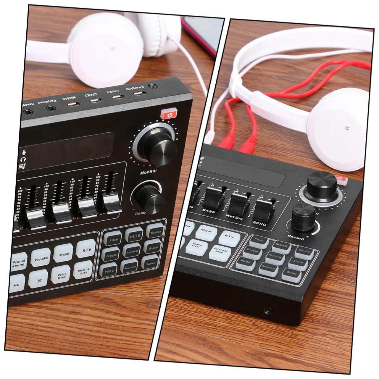 CIMAXIC Portable Phone Sound Card with Voice Modulation Dual Device Support Sound Effects Durable Design for Live Streaming and Audio Mixing