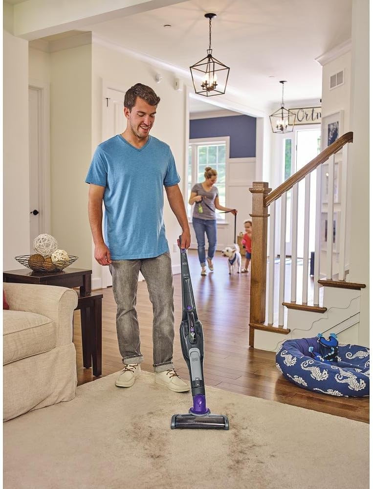 BLACK+DECKER Pet Cordless Stick Vacuum & Hand Vac with SMARTECH, 2-in-1, Gray (HSVJ520JMPA07)