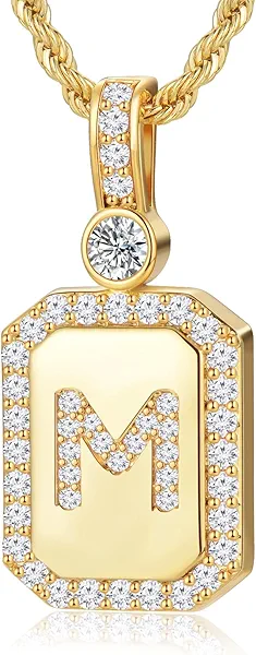 Meeshi 24K Gold Filled Necklaces for Women, Initial Pendant Necklace for Women Birthday Gifts for Her Anniversary Jewelry for Wife Gifts for Girlfriend Mom Daughter Friend Female, A-Z Letter Necklace
