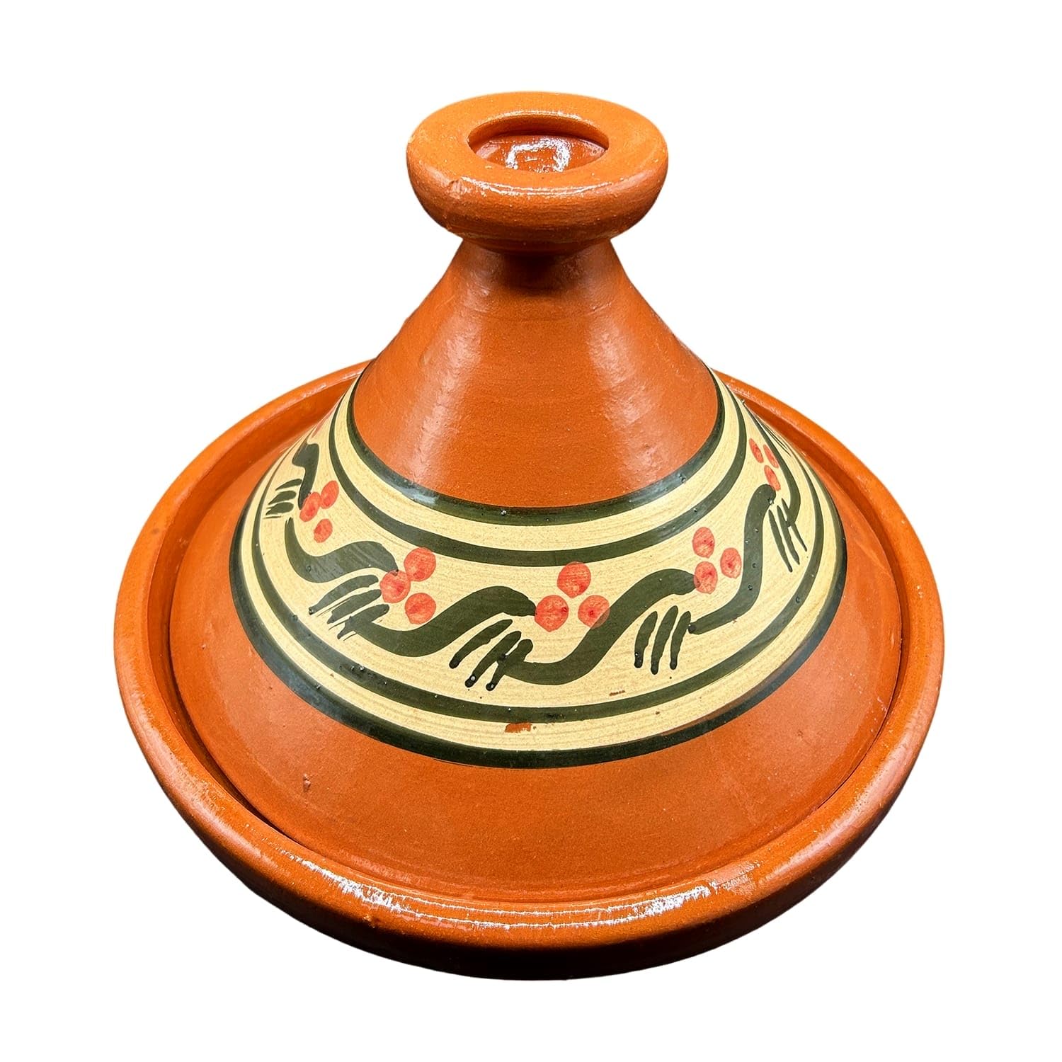 Tajine XL 35 cm in Terracotta Dipinta a Mano – Pentola Tradizionale Marocchina/Tunisina + Ebook Gratuito 3107251001