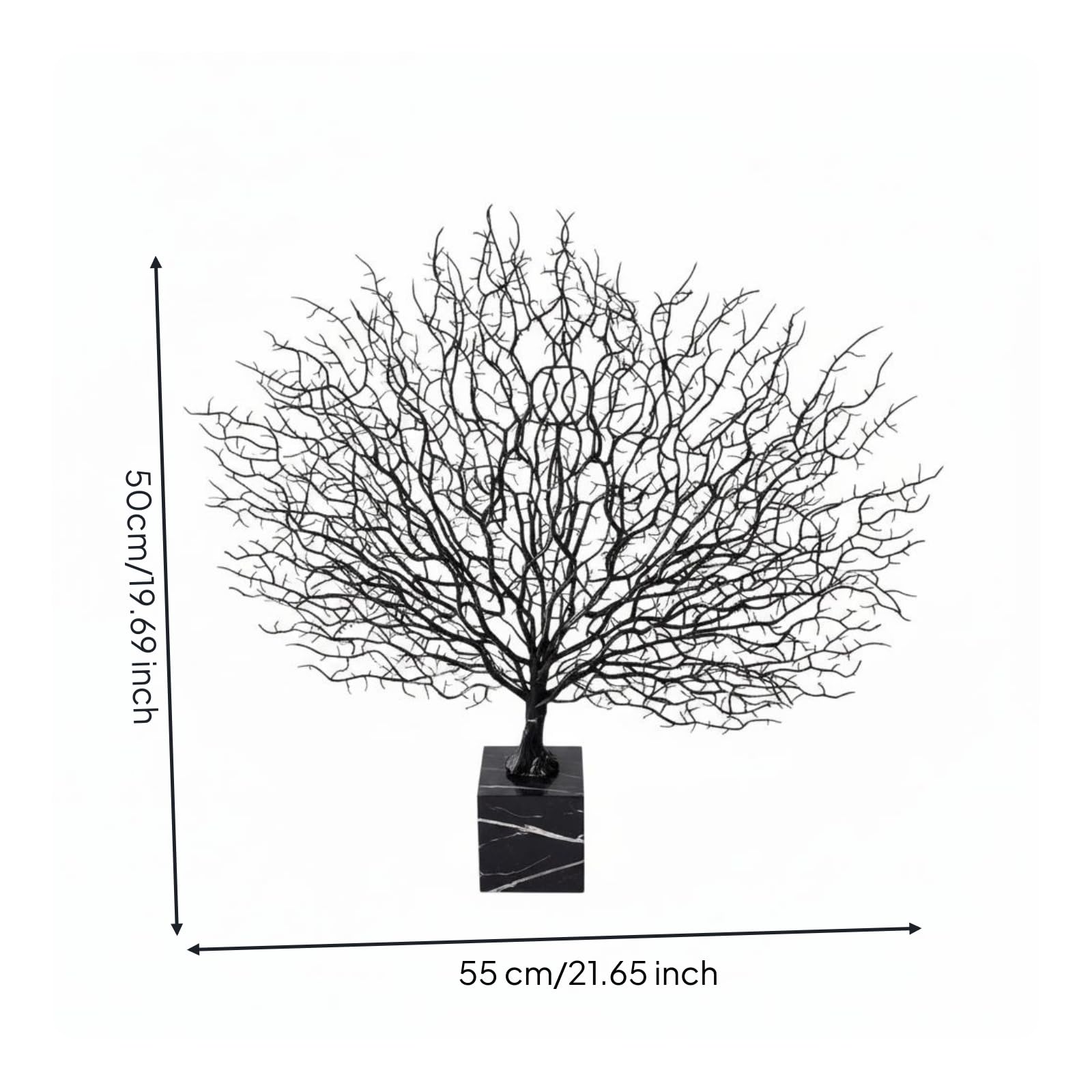 predolo Escultura de Mármol Coral Decorativo Adorno Centro de Mesa con Base Sólida y Estructura Metálica Estilo Moderno Adecuada para Consola Estantería Recibidor Oficina Hotel, Alto