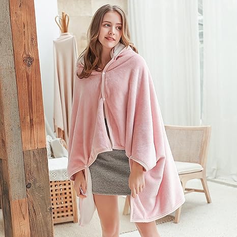 Amazon 着る毛布 ポンチョ 柄 フード付き 肩掛け ルームウェア おしゃれ 150 100cm 無地 ポンチョコート 厚手 あったか 秋冬 寒さ対策 子ども メンズ レディース 男女兼用 防寒 保温 お洒落 おしゃれ かわいい ブルー 着るブランケット 着る毛布 かい巻き オンライン通販