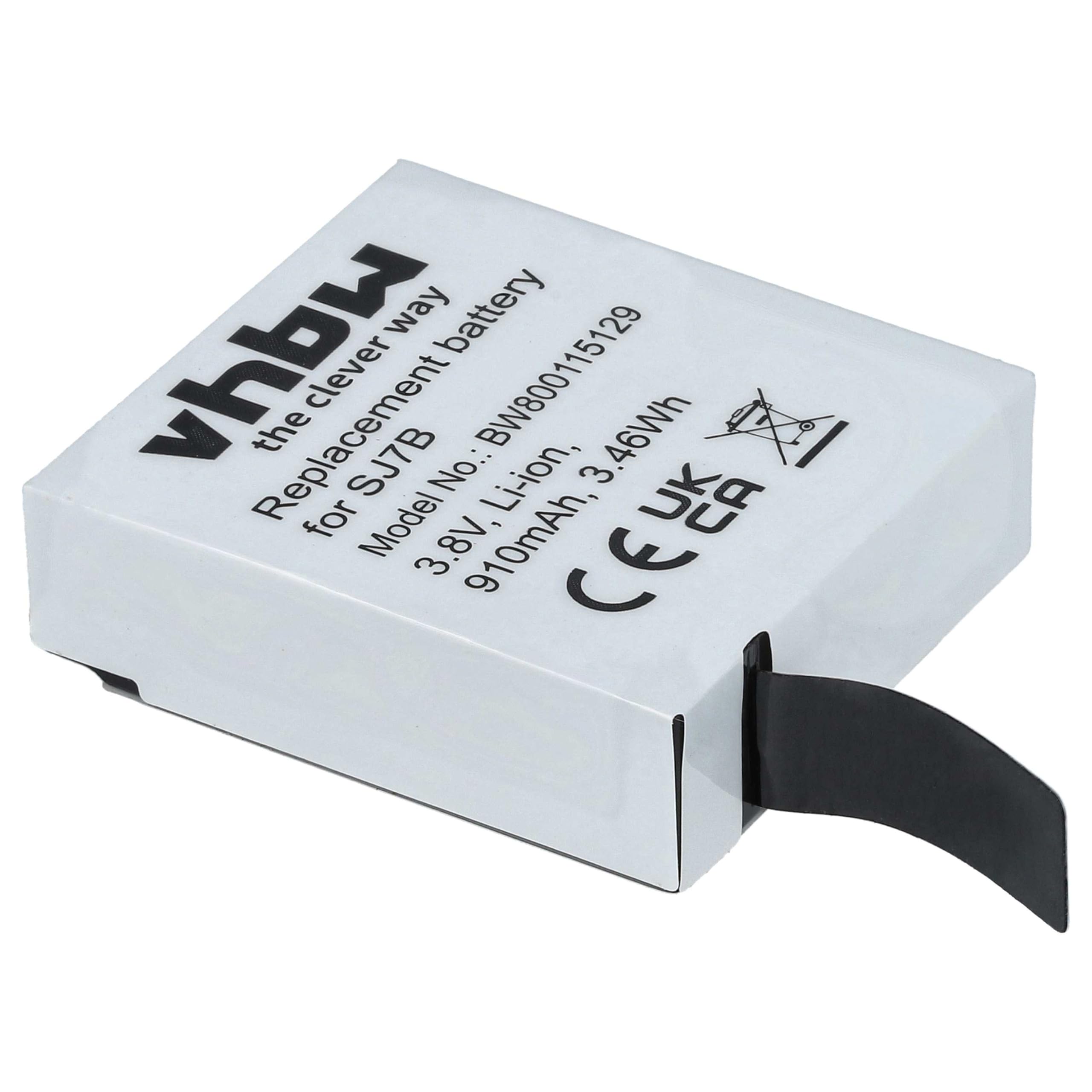 vhbw 2x batteria compatibile con Sjcam SJ7 Star videocamera camcorder (910mAh, 3,8V, Li-Ion)