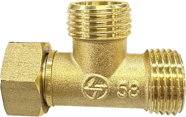 SENRISE HA2333C Tee Connector 1/2 inch 3 Way Hose Connector T-Shape Equal Pipe Connecting Fittings for Air Gas Water Pipe Adapter/Coupler (Type C)