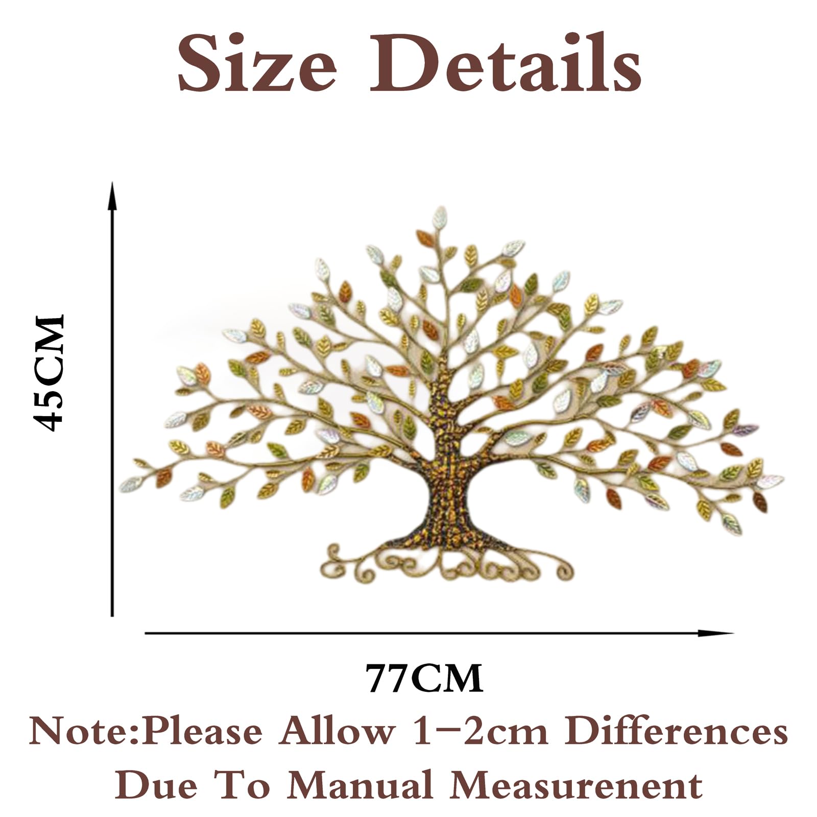 Metall Baum des Lebens Wanddekoration,Baum des Lebens Wanddeko,Baum des Lebens Wanddeko Gold,Baum des Lebens Wanddeko Groß,Wandbehang,FüR Balkon Terrasse Innen- Und AußEnbereich