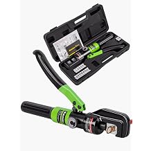 AMZCNC Hydraulic Cable Lug Crimper 8 US TON 12 AWG to 00 2/0 Electrical Terminal Cable Wire Tool Kit with 9 Die Crimping Tool