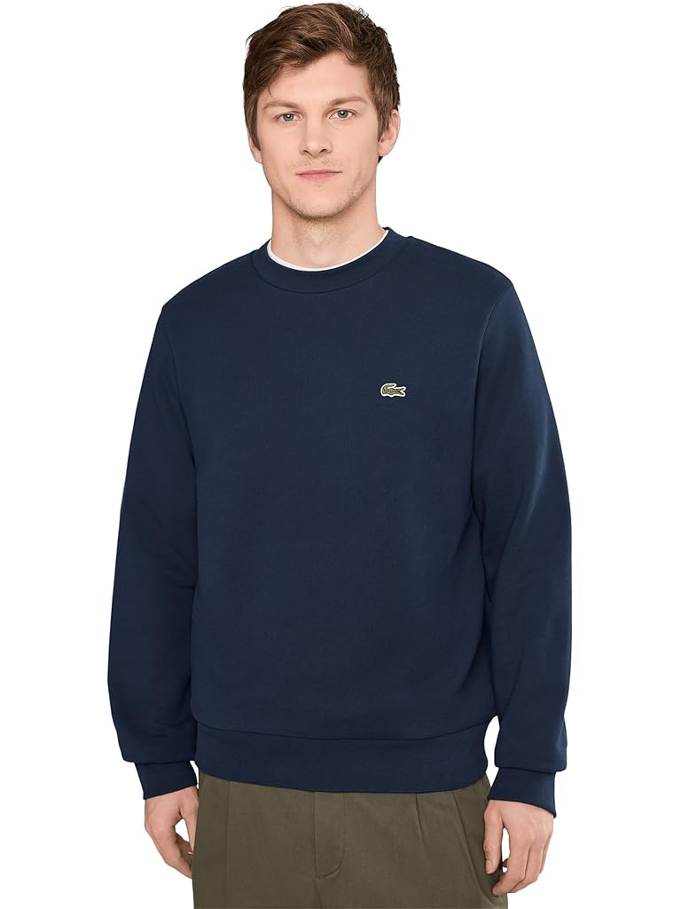 Navy Lacoste Classic Fit Fleece Sweatshirt