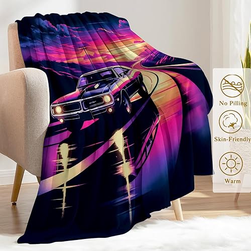 Miniatura 3 de Manta de forro polar retro clásica para automóvil, ligera, suave y acogedora manta de regalo para amantes de los animales, mujeres, hombres, niños,