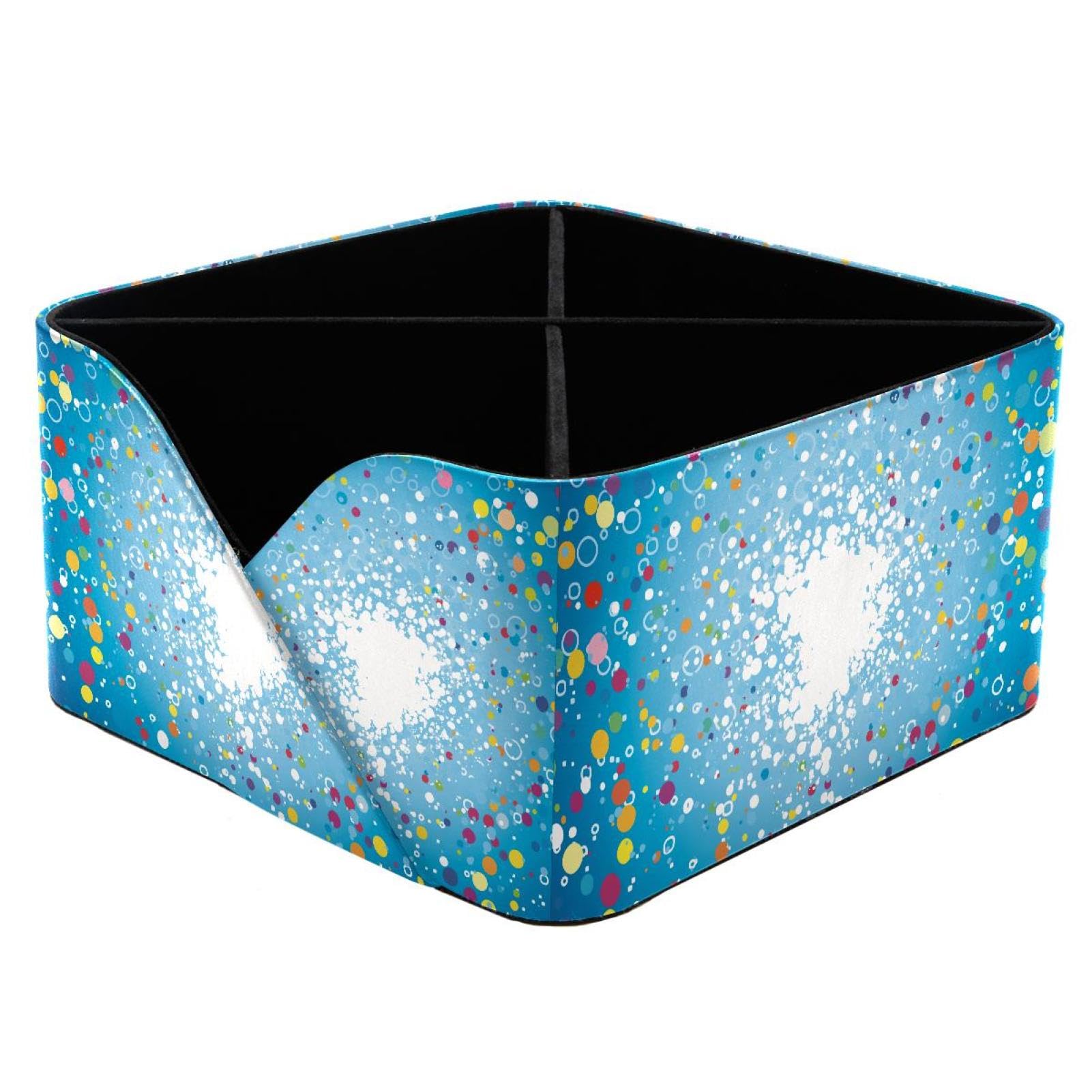 KengjuTesu Dots Desktop Organizer Pen Holder, Rectangular Pencil Cup for Office, Study and Makeup Stations