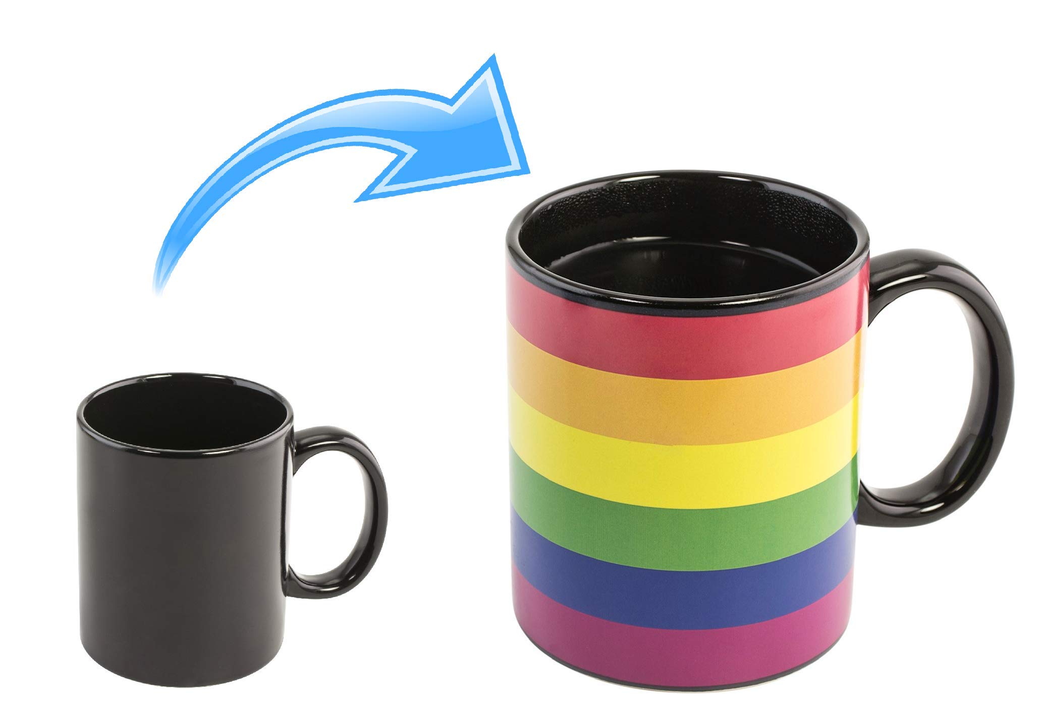 Kovot 16-Oz Ceramic Heat Reveal Mug Rainbow Mug Pride Mug | Rainbow Colors Activates with Heat