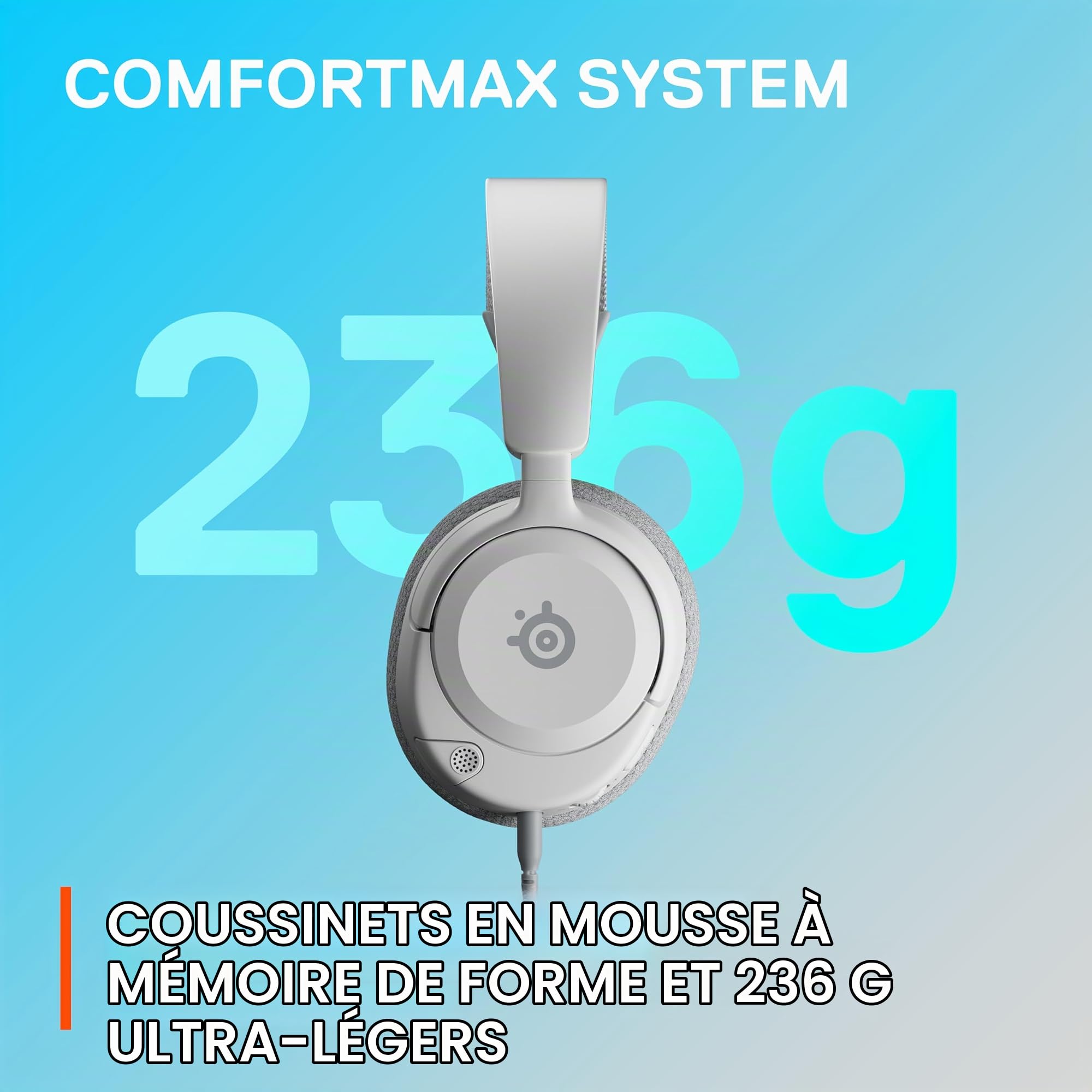 SteelSeries Arctis Nova 1P Casque de Jeu multisystème — Pilotes Hi-FI — Audio Spatial 360° — Conception Confortable — Durable — Léger — Micro antibruit — PS5/PS4, PC, Xbox, Switch - Blanc