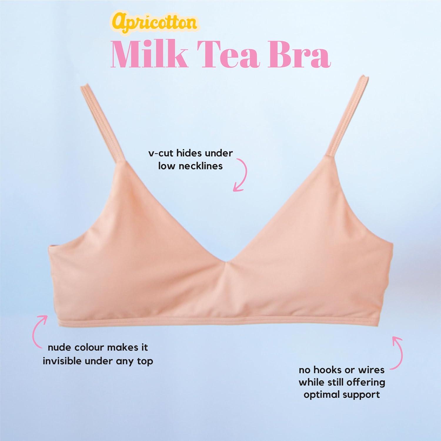 Milk Tea Training Bra | Tween Bra for Pre-Teen Girls | Breathable Fabric | Adjustable Straps & Removable Padding - Image 5
