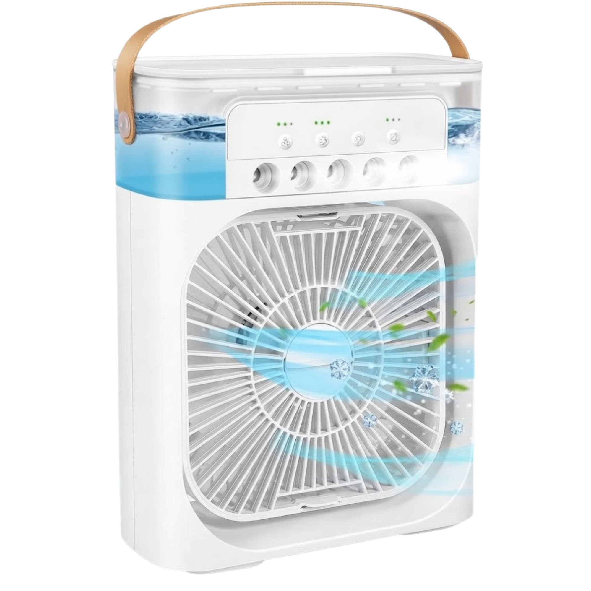 drumstone (𝐄𝐱𝐥𝐮𝐬𝐢𝐯𝐞 𝟐𝟎 𝐘𝐞𝐚𝐫𝐬 𝐰𝐚𝐫𝐫𝐚𝐧𝐭𝐲) portable 3‑in‑1 mini air cooler with humidifier, air purifier, led light & timer, usb powered personal cooling fan