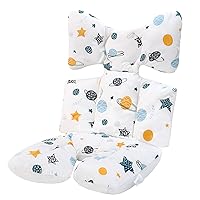Vista 10 de Cojín de asiento de bebé para cochecito, suave y transpirable, malla de aire 3D de algodón, cojín universal para cochecito de bebé (cruz gris)