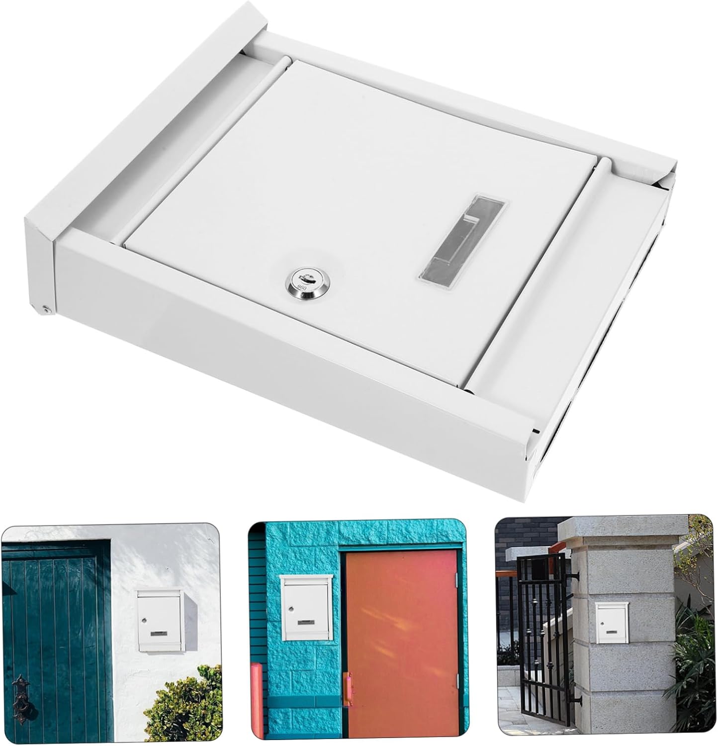 Locking Mailbox for Outdoor Use Rainproof Metal Large Storage European Villa Design Easy Wall Mount Installation
