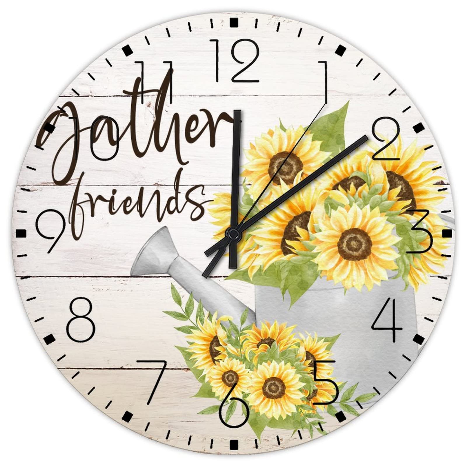 Horloge murale en bois aquarelle florale pour cabine et studio