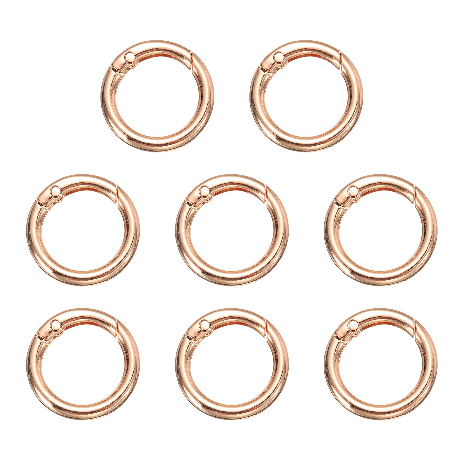 QUARKZMAN 8pcs Anillo de Resorte, 19mm O Ring Llavero Mosquetón Clip Hebilla Redonda Cierre de Metal Aleación Broche Accesorio para Senderismo Manualidades DIY Bolsa Decoración, Dorado