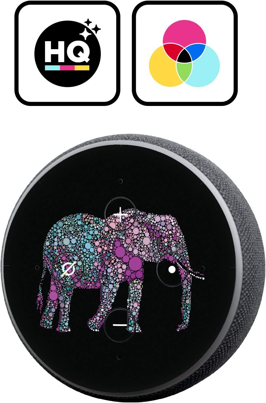 Head Case Designs Officially Licensed LebensArt Elephant Artwork Vinyl Sticker Skin Decal Cover Compatible with Amazon Echo Dot (3rd Gen) - Skin only Echo Dot (3rd Gen) is NOT Included