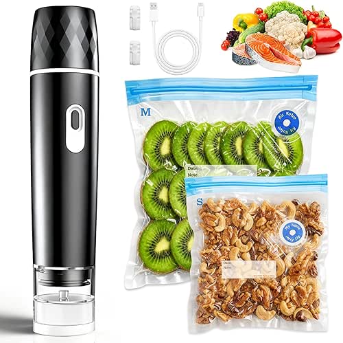 Compact Vacuum Sealer for Food, 100KPA Powerful Suction Handheld Vacuum