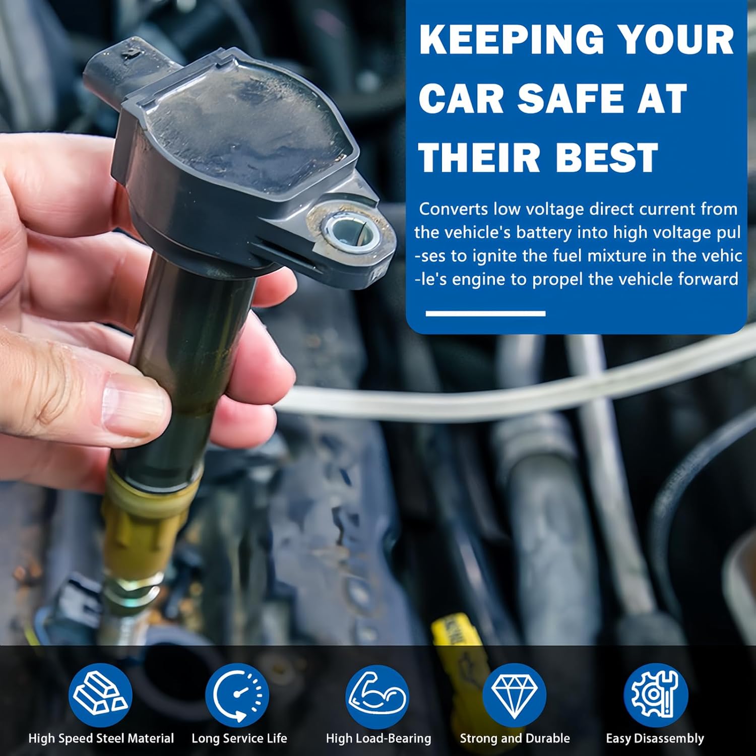 4PCS Ignition Coils with Spark Plugs for 2002 2003 2004 2005 2006 2007 2008 2009 2.0L 2.4L Toyota;Coil Packs Fits For Camry,Matrix,RAV4,Solara,Highlander.Scion TC XB,Lexus HS250h;Pontiac Vibe #UF333 Ignition Coil with Spark Plug