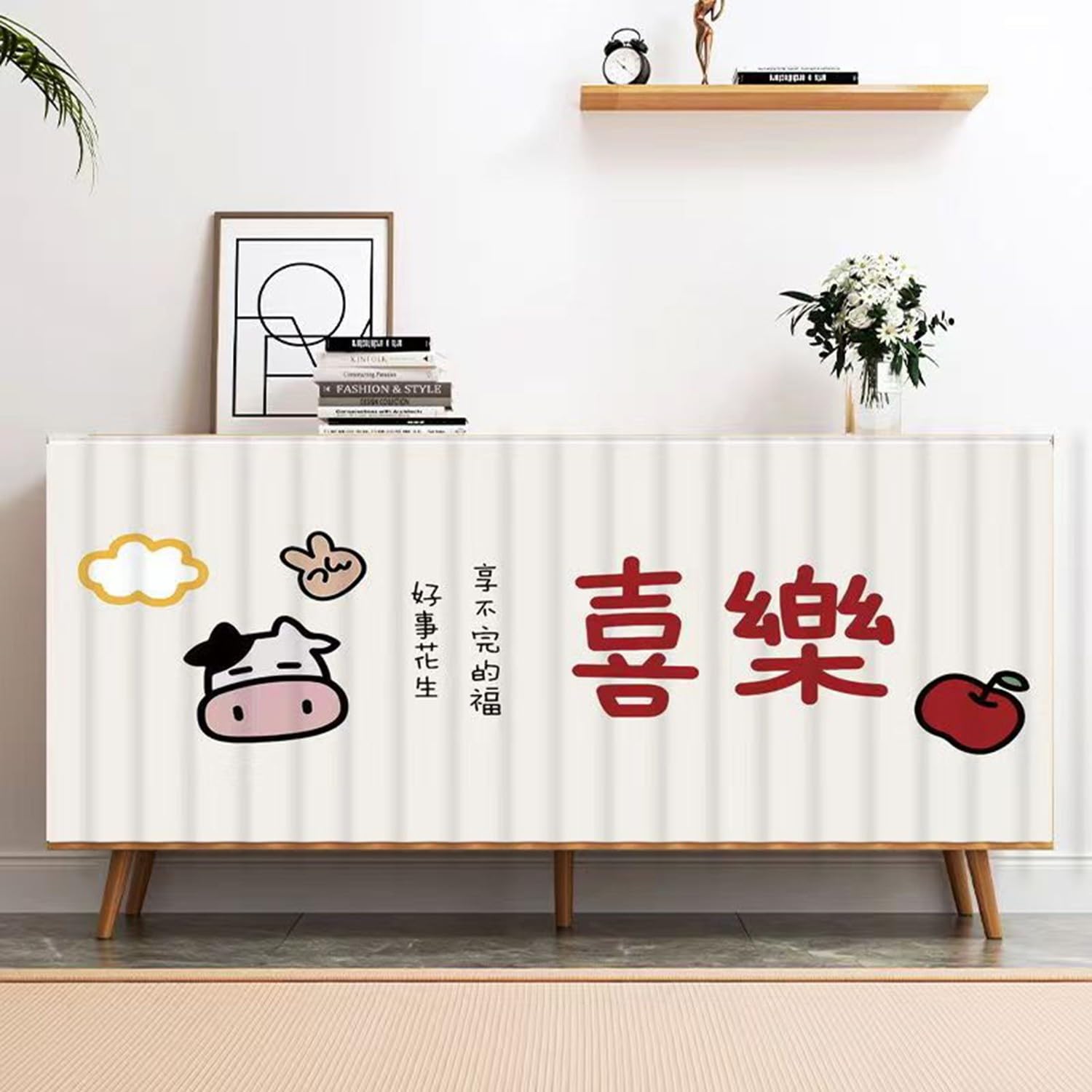 BLUEZY Kitchen Curtain under the Sink, Kitchen Curtain, Curtain Dustproof for Storage Cabinets, Privacy Protected, Dustproof for Shoe Cabinets, Cabinets, Bookcase, Shelf A17,W120*H70cm