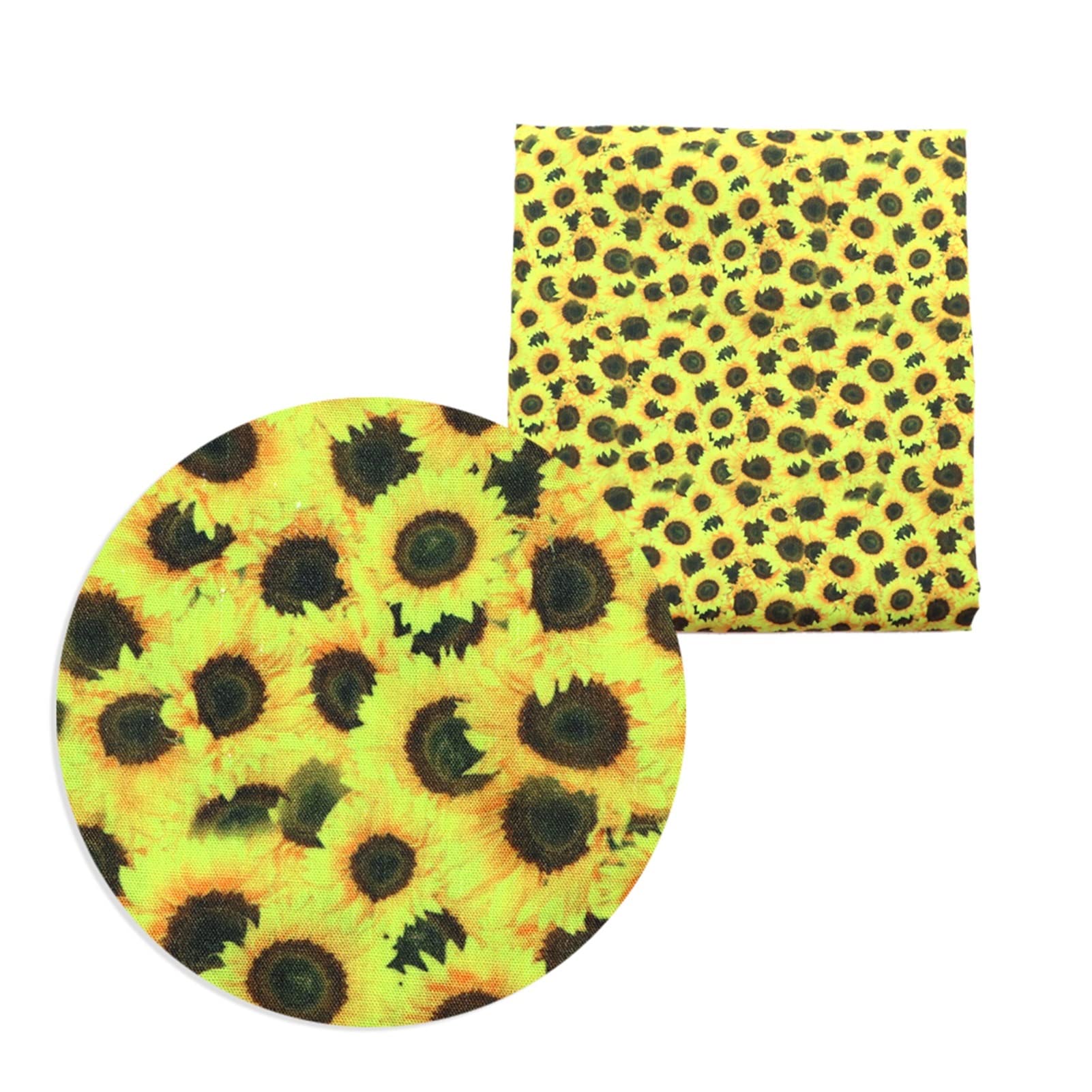 Lot De 6 Coupons De Tissu Tournesol 50 Cm X 50 Cm, Orange, Noir, Jaune, Tournesol Floral, Calicot, Couture, Tissu Polyester Et Coton Pour Couture, Patchwork, Artisanat, Bricolage