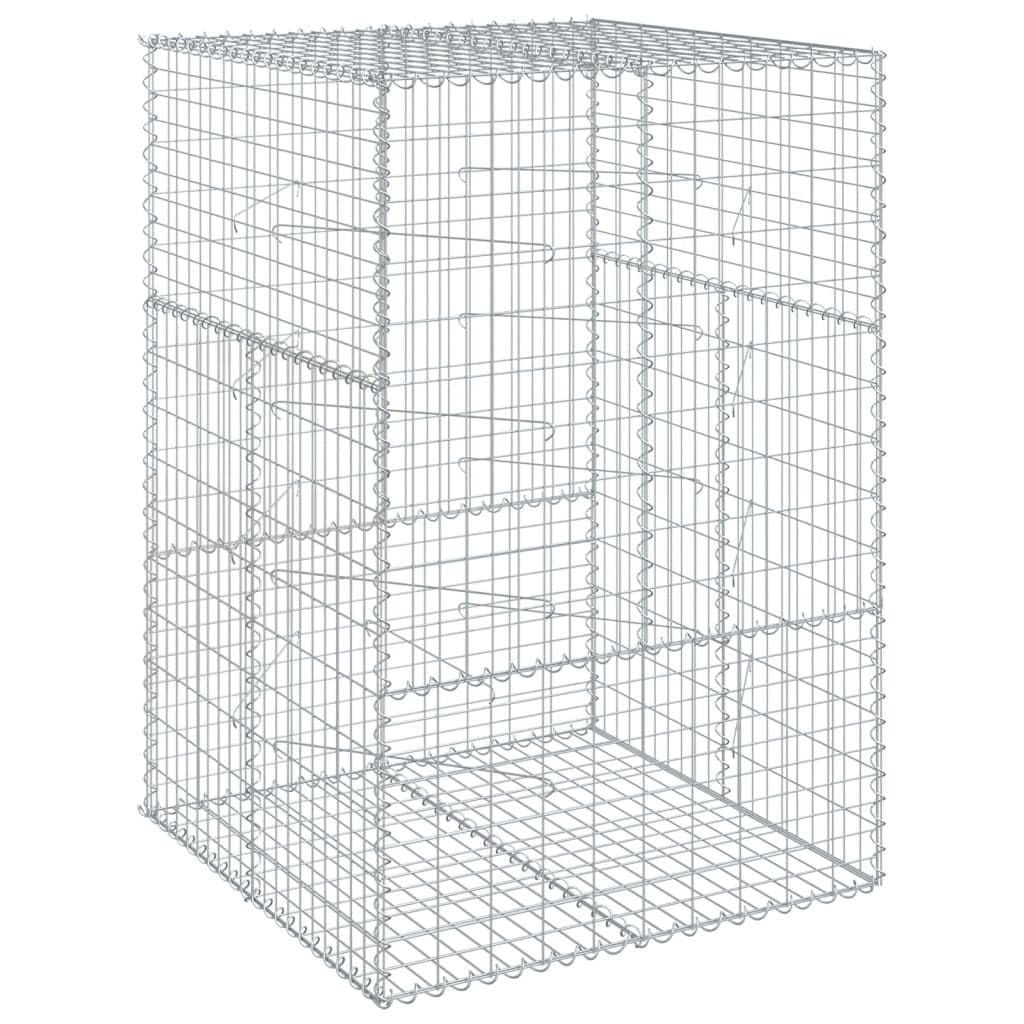 vidaXL Galvanised Iron Gabion Basket with Cover - 100 x 100 x 150 cm - & for Outdoor Use