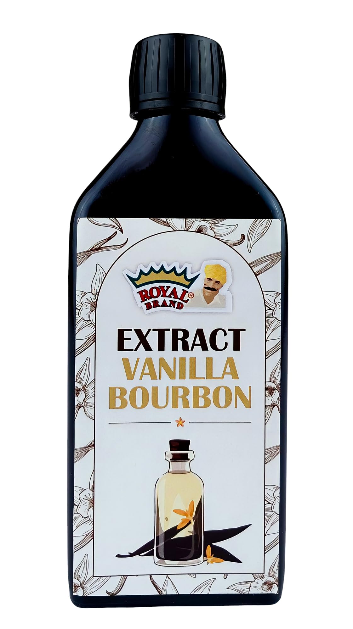 Royal Brand Ekstrakt z wanilii Bourbon, 250 ml, naturalny aromat w szklanej butelce. Ekstrakt z ziaren wanilii Bourbon, 100% naturalny, ekstrakt waniliowy idealny do pieczenia i deserów