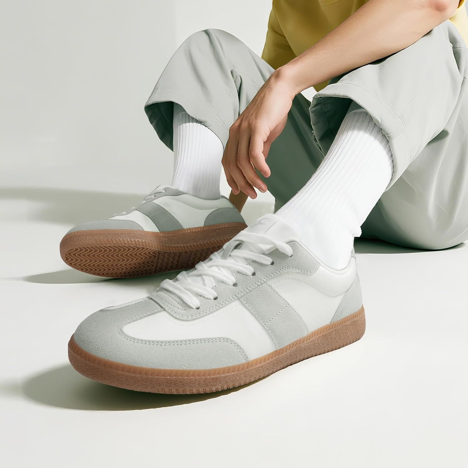 Rihero Men's Fashion Sneakers Comfortable Tennis Walking Shoes Lace-Up Non Slip Casual Sneakers - Image 6