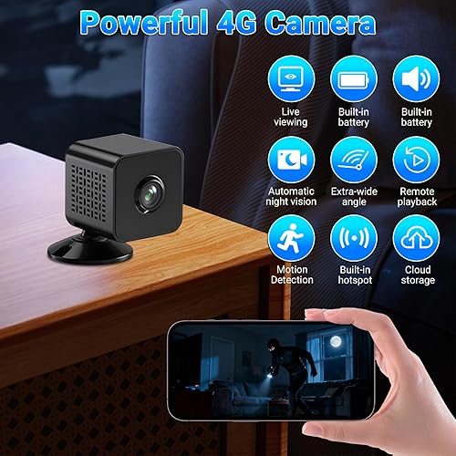 Miniatura 2 de Mini cámara oculta 4K, cámara de seguridad WiFi de doble banda de 2.4 GHz con detección humana AI, visión nocturna, almacenamiento en la nube/SD