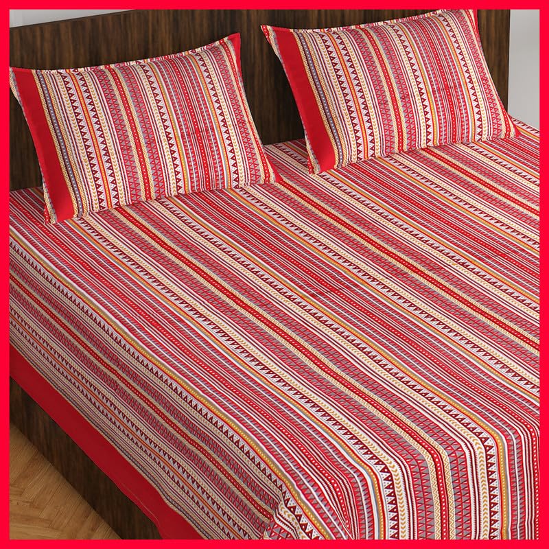 ColorKart 100% Cotton Bedsheet for Double Bed Rajasthani Jaipuri Traditional Floral King Size Double Bedsheet with 2 Pillow Covers – Multi271 ColorKart 100% Cotton Bedsheet for Double Bed Rajasthani Jaipuri Traditional Floral King Size Double Bedsheet with 2 Pillow Covers – Multi271