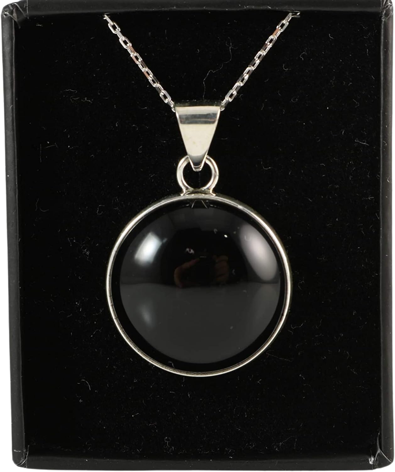 Solid Sterling Silver 925 Round Gemstone Handmade Pendant Necklace with Silver Chain for Women & Men - Image 7