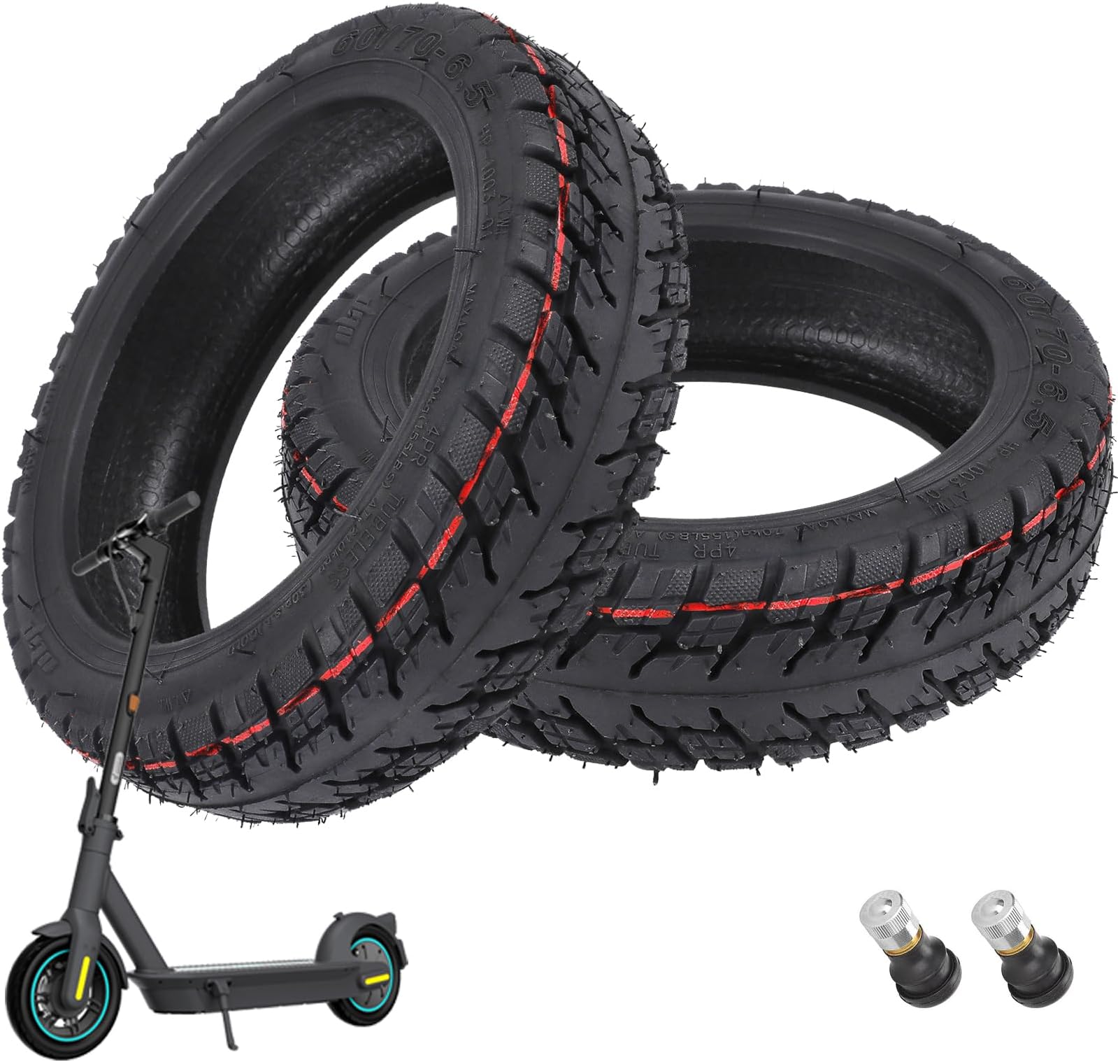 60/70-6.5 Offroad Tubeless Tyres, 10 Inch Thick Tyre Replacement Tyre for Xiaomi 5/5 Pro/5 Max/Elite, for Ninebot Max G30/Max G30 D/Max G30 D2/G30E/G30LP Electric Scooter Tubeless Tyre