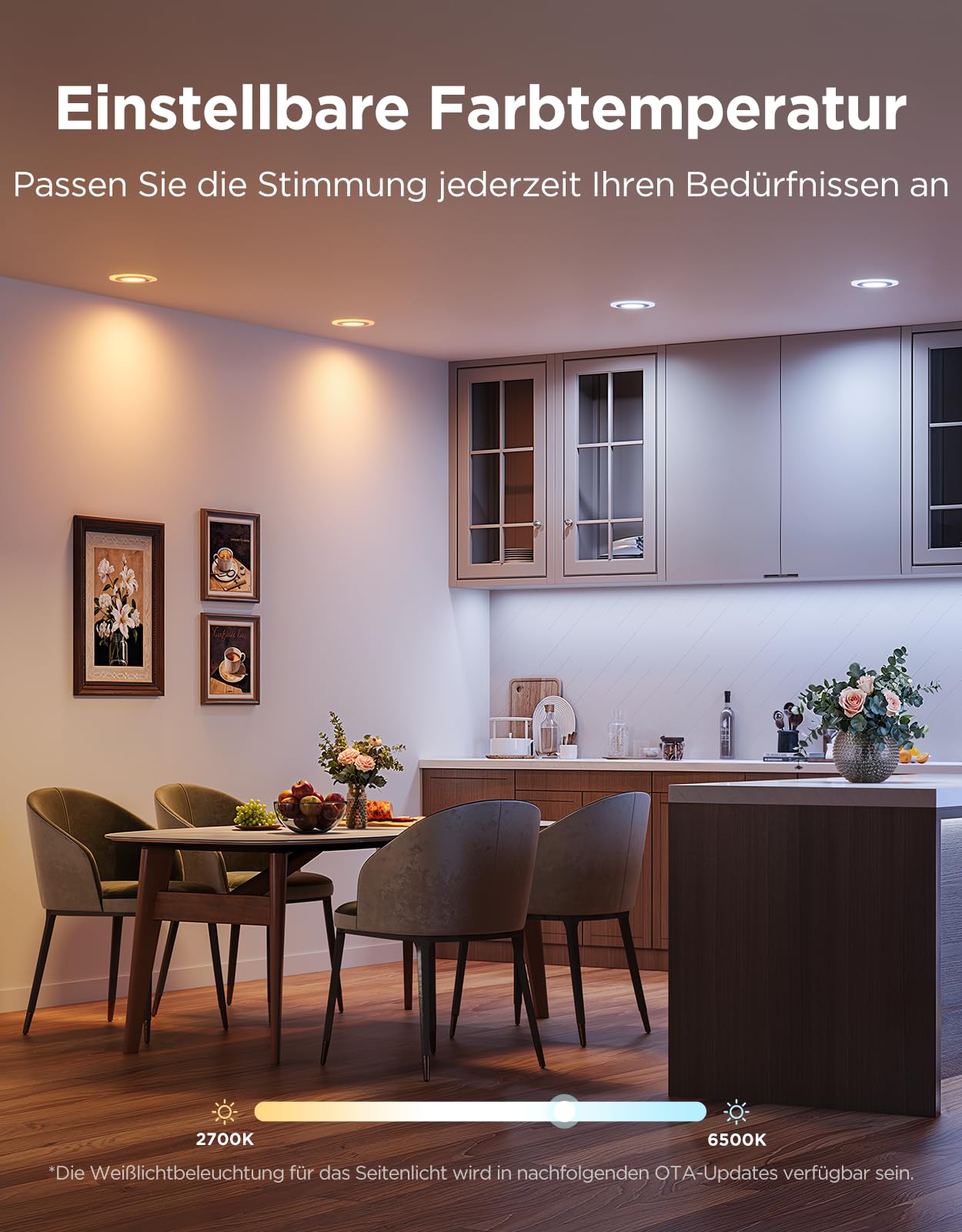 Govee Smart Einbaustrahler LED RGBWW 230V 900LM 11.5W Kompatibel mit Matter Alexa Dimmbar 2700K-6500K 99mm 4 Stück