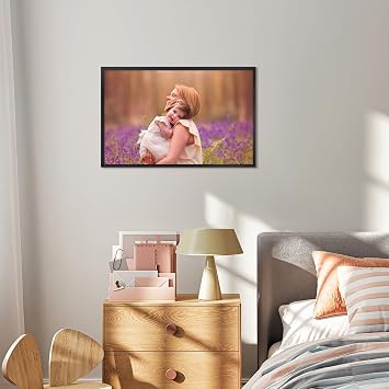 Giftgarden Schwarz Bilderrahmen 50x75 cm - Aluminium Rahmen für Fotos Zertifikate und Poster - Großer Fotorahmen für Wohnzimmer Schlafzimmer Arbeitszimmer