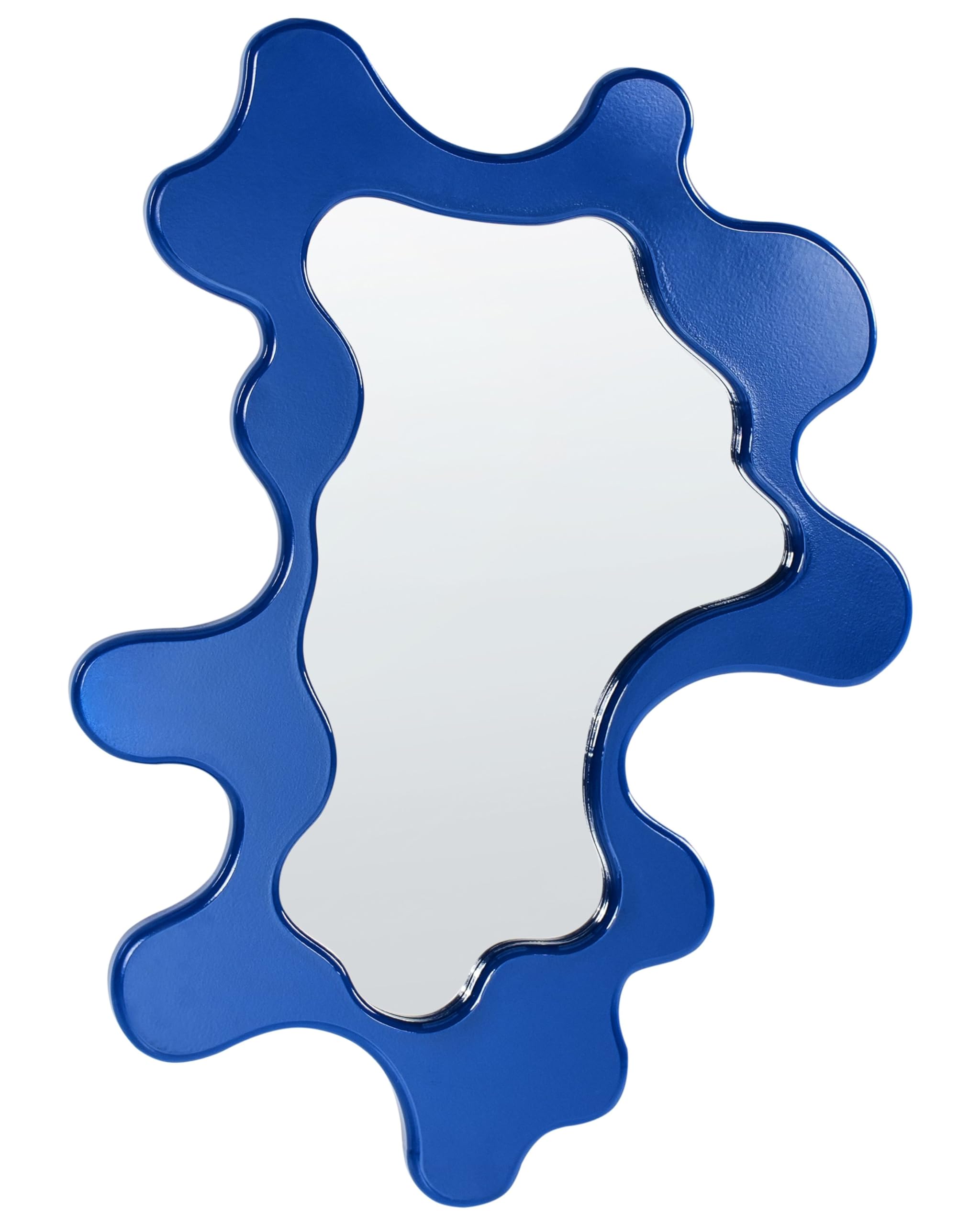 Dekoracyjne lustro ścienne MDF nieregularny kształt 80x59 cm dekoracje akcesoria niebieskie Roscoff