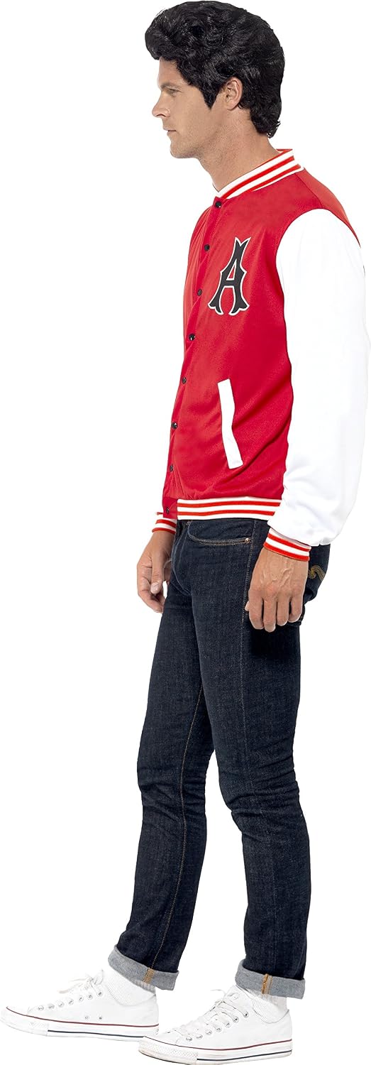 Smiffy's 43705 - 50 College Jock Letterman Jacket, Red (Red),M - Image 5