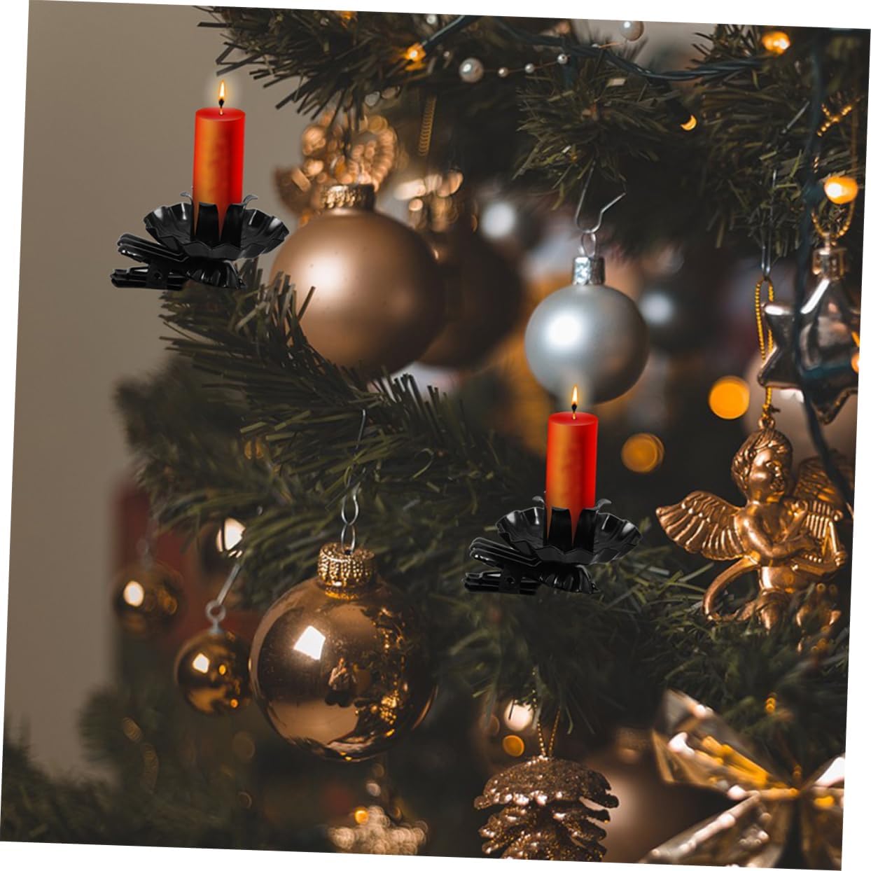 3sets Candleholder Clip Christmas Christmas Tree Candle Clip Decors Metal Candle Holders Set for Decorative 20pcs*3