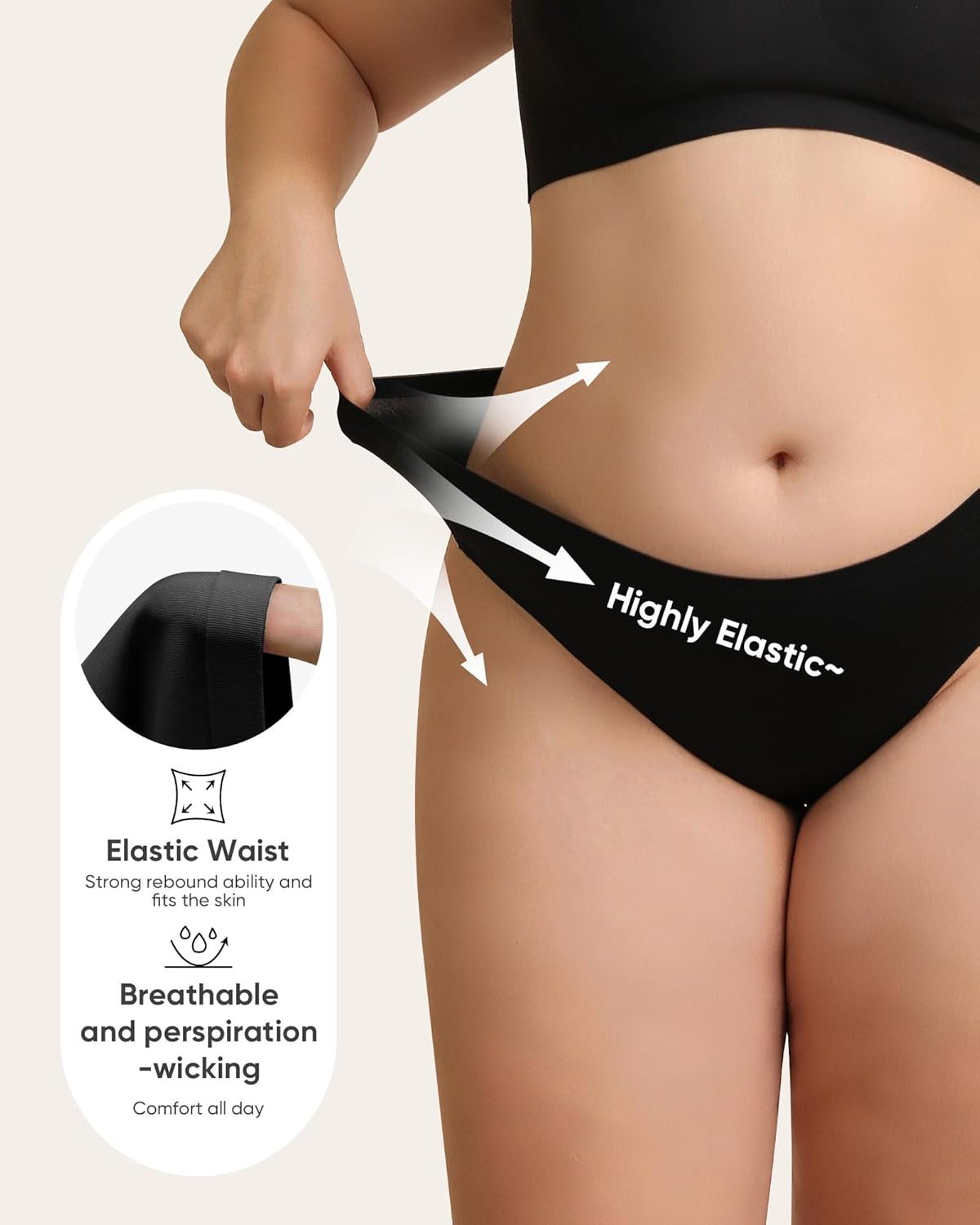 Camel Toe Cover Thong/Camel Toe Concealer Underwear/CamelToe Hider Built in Crotch Panel to Hide Feminine Lines - Image 5