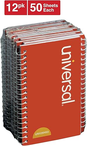Miniatura 2 de Universal UNV20453 - Libro de notas de reglas estrechas de 5 pulgadas x 3 pulgadas, cubierta roja (paquete de 12)