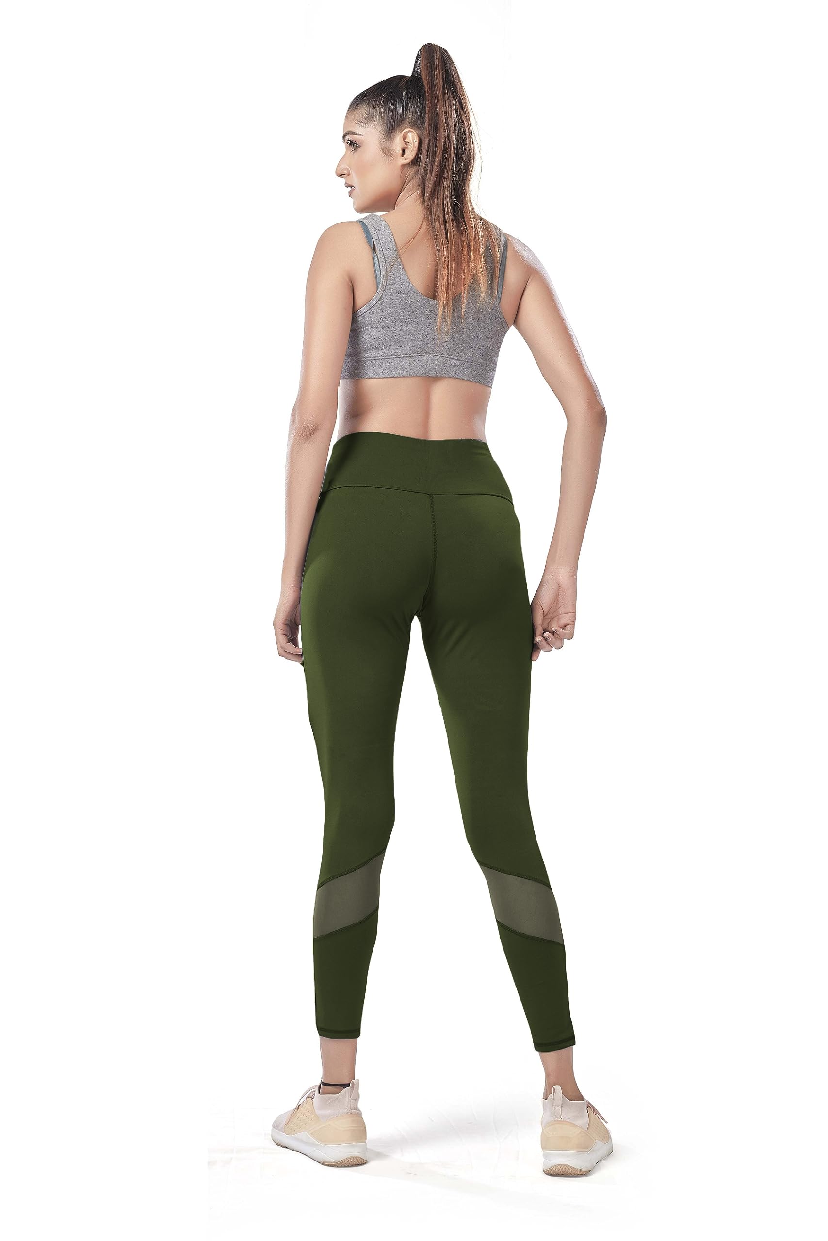 Mehrang Pantalones de yoga activos para mujer, cintura alta, con bolsillo, control de barriga, pantalones de entrenamiento, leggings de yoga elásticos en 4 direcciones