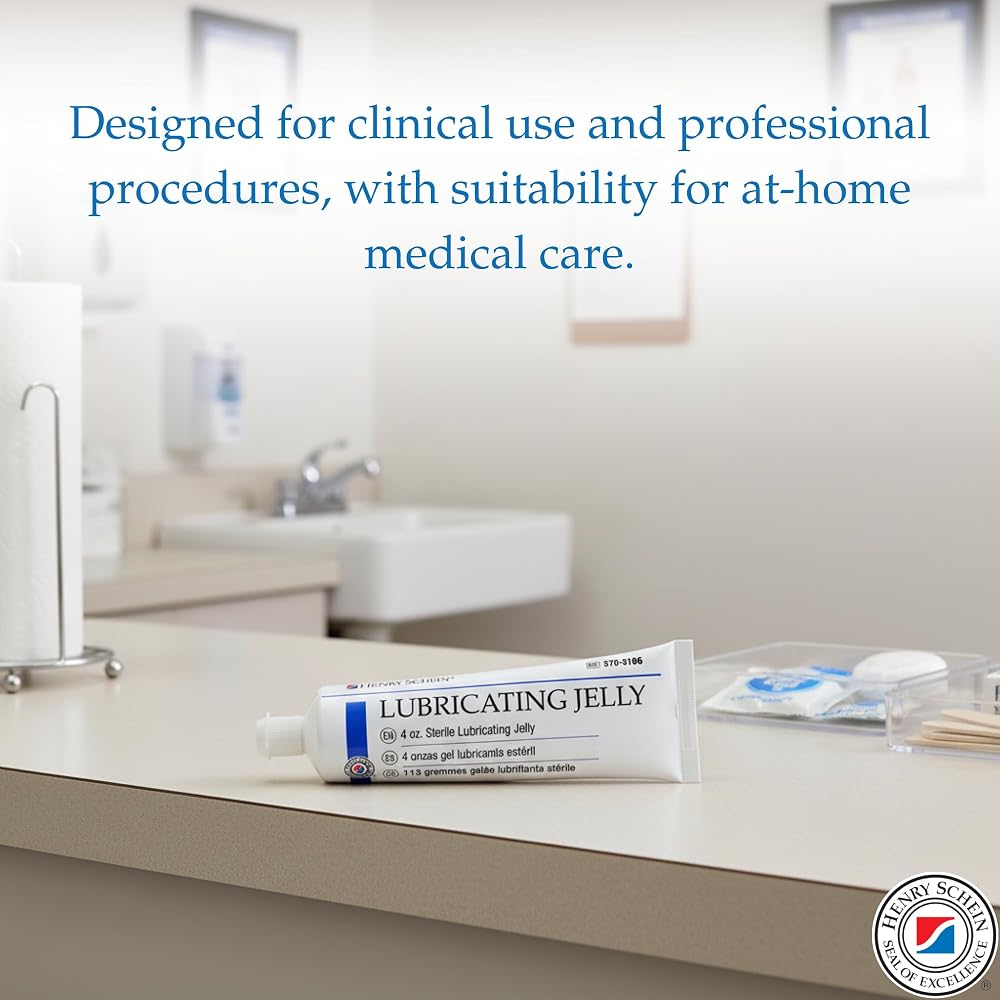 Henry Schein Sterile Lubricating Jelly – 4 oz Flip-Top Tubes, 3-Pack – Water-Soluble, Non-Greasy Formula for Medical and Personal Use, Easy Dispensing and Application