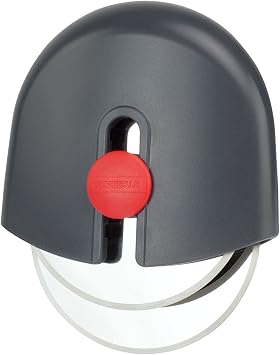 Casabella Cut n Slice Pizza Cutter, Dark Grey/Red