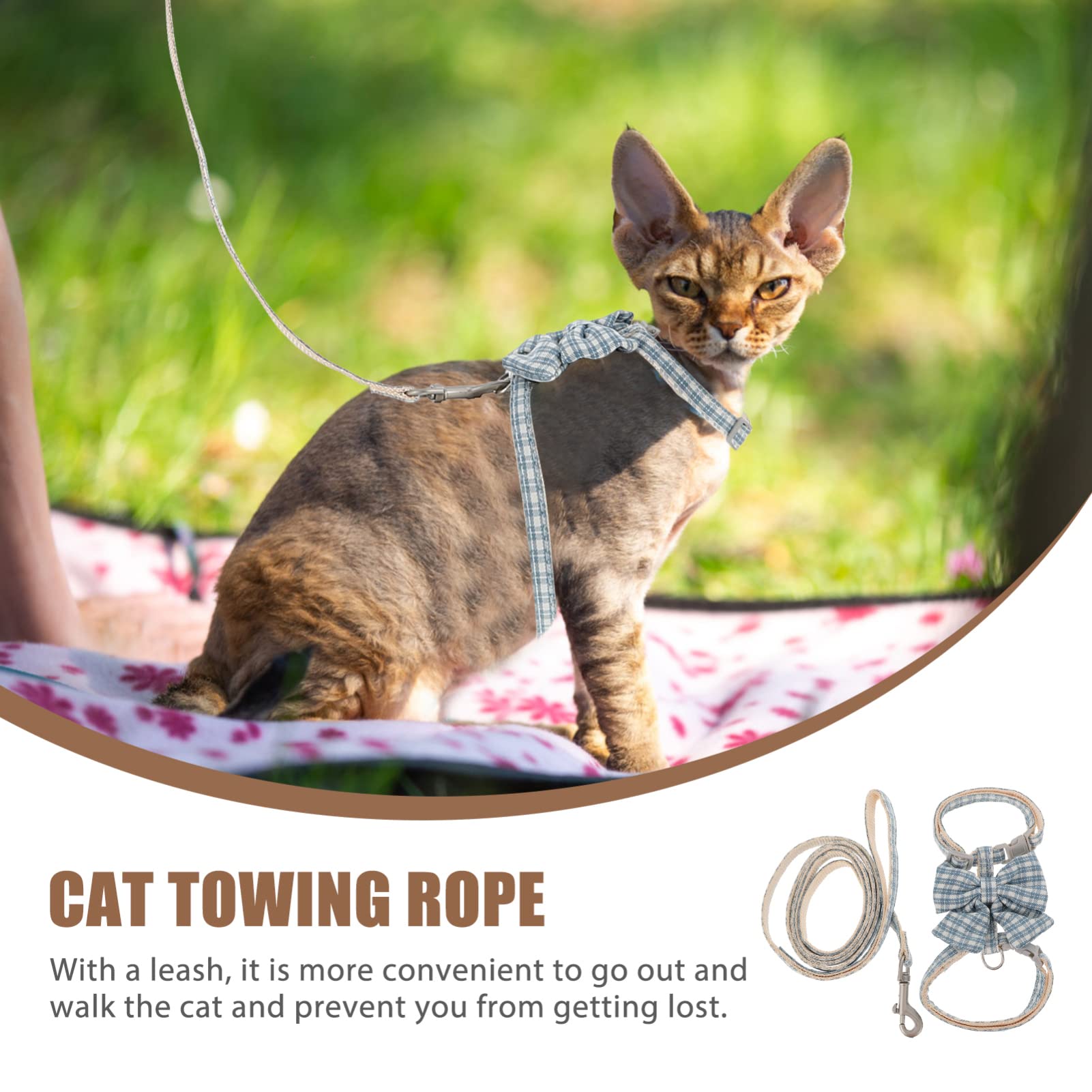 POPETPOP 4sets Pettorina Regolabile Per Gatti Con Guinzaglio Di Traction Leash Per Cani e Gattini Design Comfortevole e Stile Alla Moda Per Passeggiate Sicure