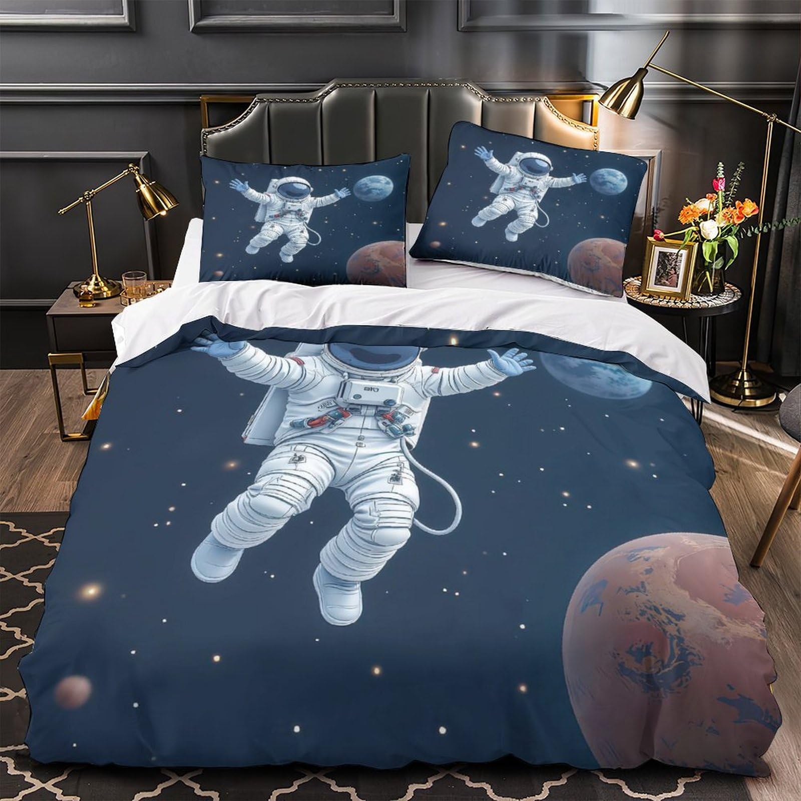 Housse de couette astronaute pour lit d'enfant et ado passionné d'espace