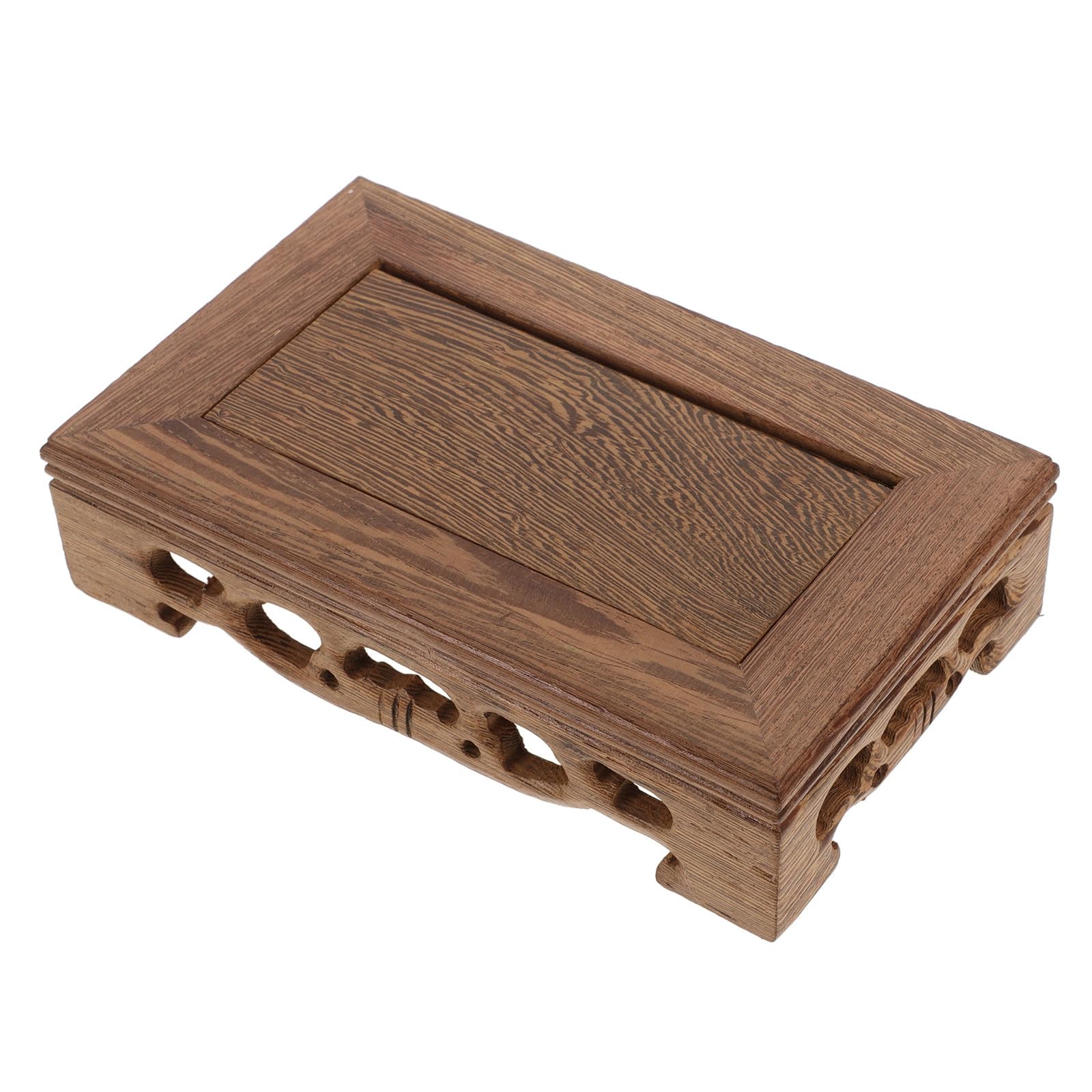 Base de Madera Decorativa Rectangular 15x9x3,8 Cm, Pedestal Artesanal de Madera para Exhibición de Figuras y Macetas, Soporte Retro Ecológico para Decoración del Varios estilos
